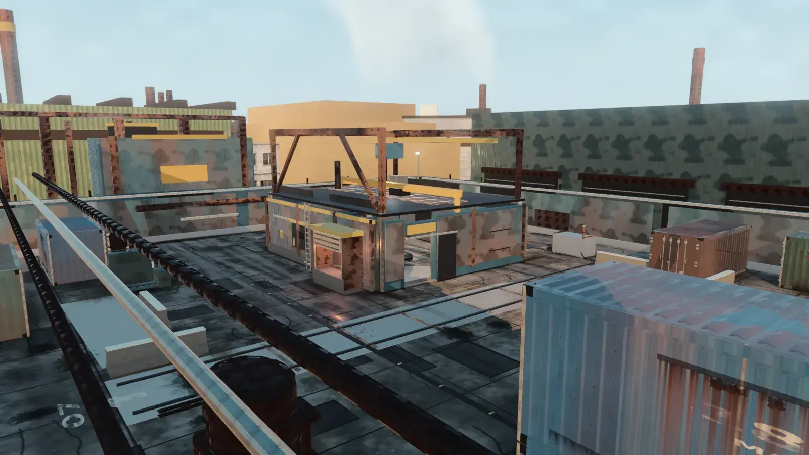 Cast Yard — Industrial yard, establishing view